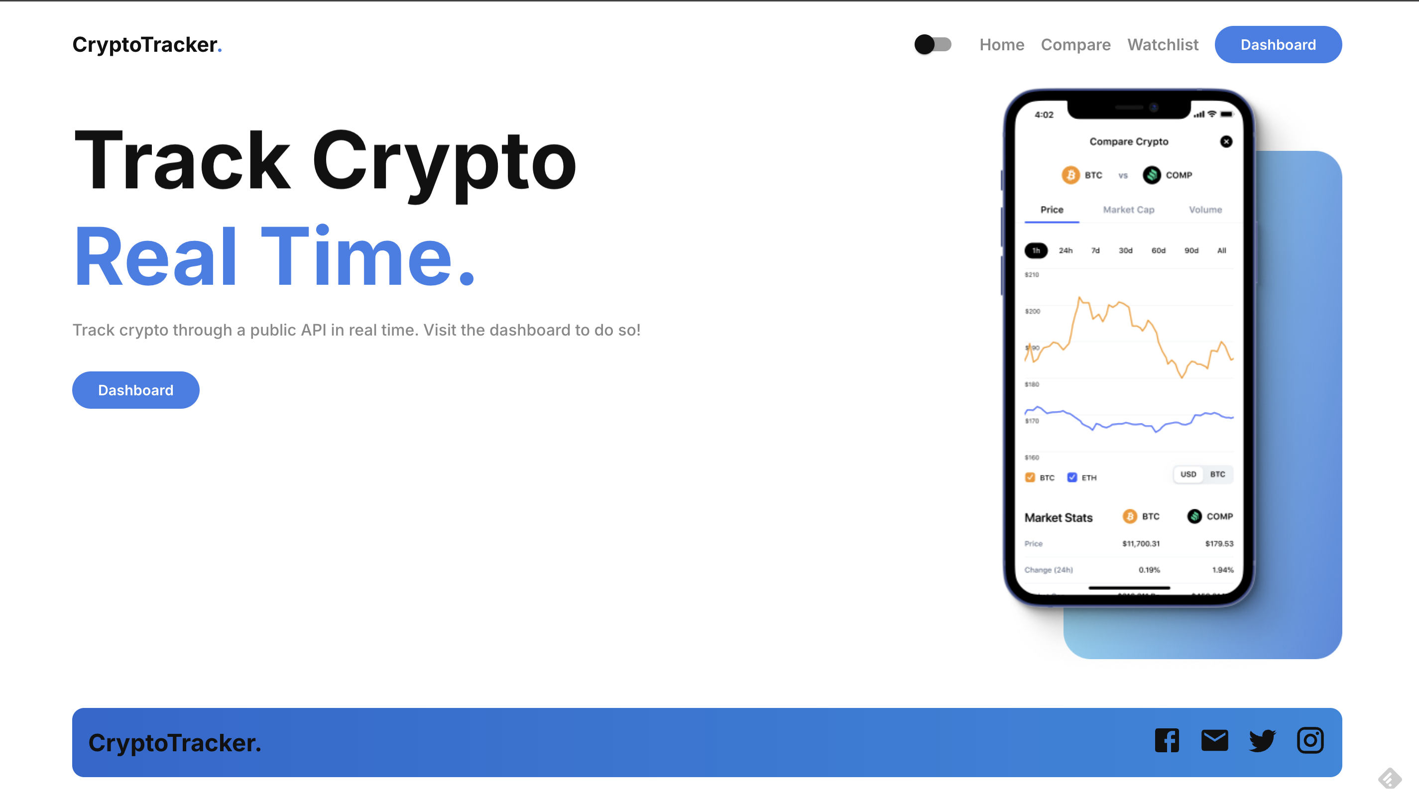 Crypto tracker screenshot